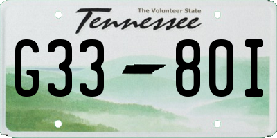 TN license plate G3380I