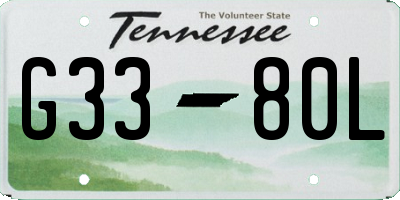 TN license plate G3380L