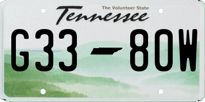 TN license plate G3380W