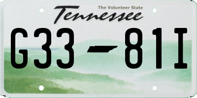 TN license plate G3381I