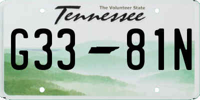 TN license plate G3381N