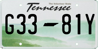 TN license plate G3381Y