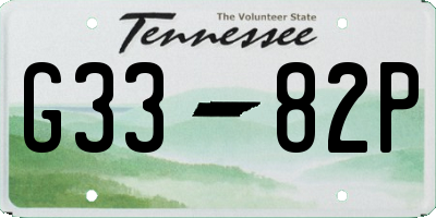 TN license plate G3382P