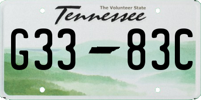 TN license plate G3383C