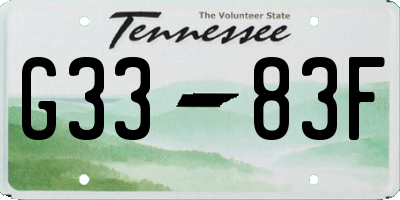TN license plate G3383F