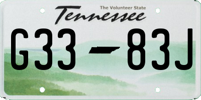 TN license plate G3383J