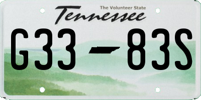 TN license plate G3383S