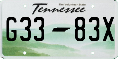 TN license plate G3383X