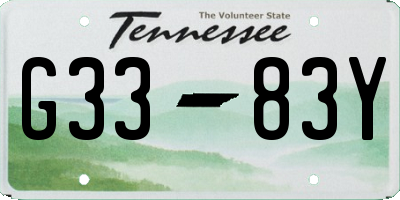 TN license plate G3383Y