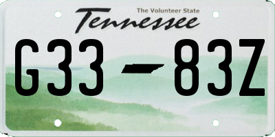 TN license plate G3383Z