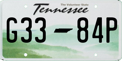 TN license plate G3384P