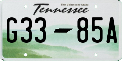 TN license plate G3385A