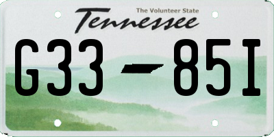 TN license plate G3385I