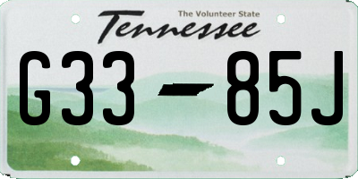TN license plate G3385J