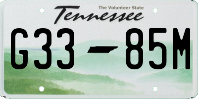 TN license plate G3385M