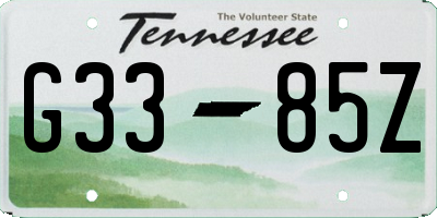 TN license plate G3385Z