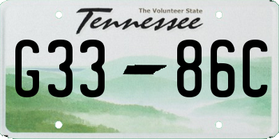 TN license plate G3386C