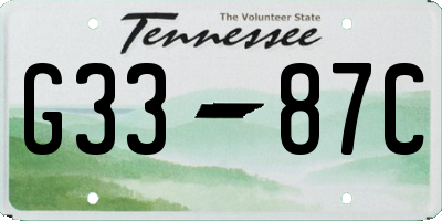 TN license plate G3387C