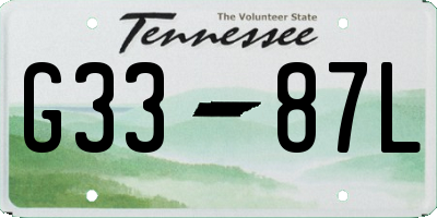 TN license plate G3387L