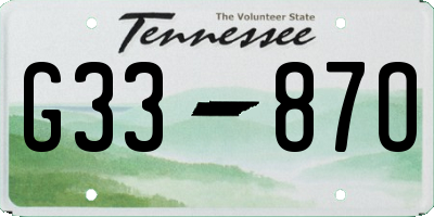 TN license plate G3387O
