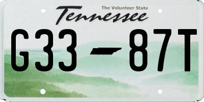 TN license plate G3387T
