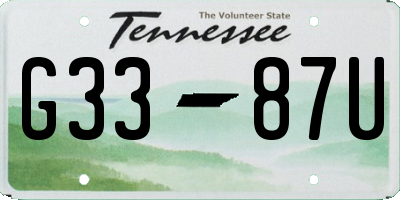 TN license plate G3387U