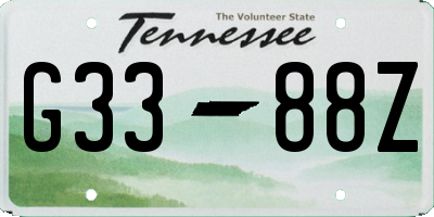 TN license plate G3388Z