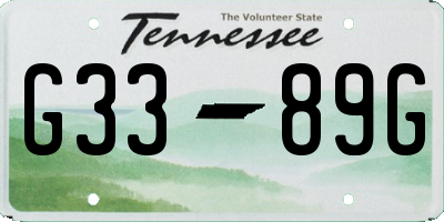 TN license plate G3389G