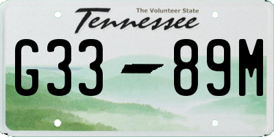 TN license plate G3389M