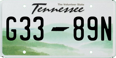 TN license plate G3389N