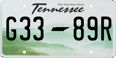 TN license plate G3389R