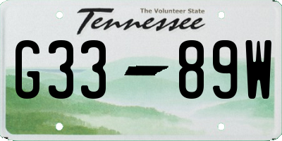 TN license plate G3389W