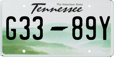 TN license plate G3389Y