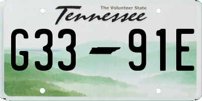 TN license plate G3391E