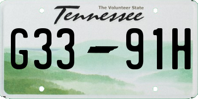 TN license plate G3391H
