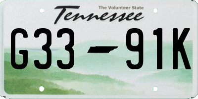 TN license plate G3391K