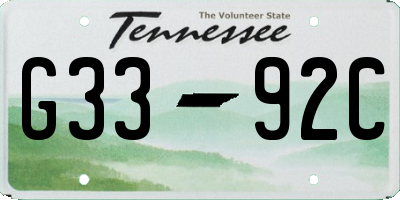 TN license plate G3392C
