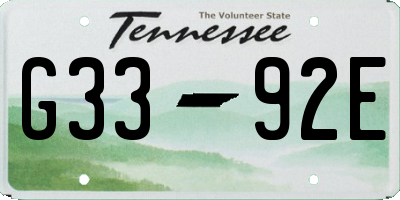TN license plate G3392E