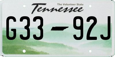 TN license plate G3392J