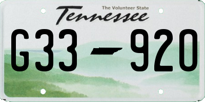 TN license plate G3392O