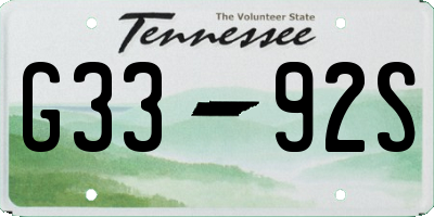 TN license plate G3392S