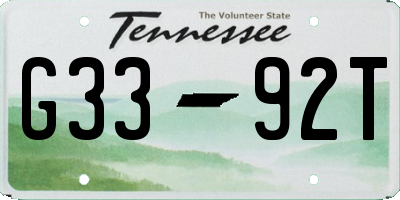 TN license plate G3392T