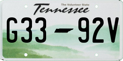 TN license plate G3392V