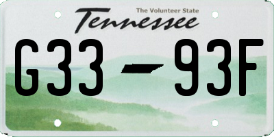 TN license plate G3393F
