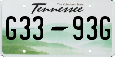TN license plate G3393G