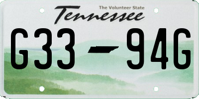 TN license plate G3394G