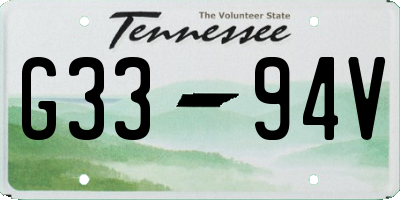 TN license plate G3394V