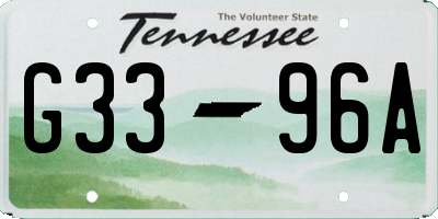 TN license plate G3396A