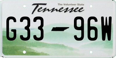 TN license plate G3396W