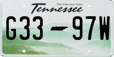 TN license plate G3397W